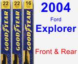 Front & Rear Wiper Blade Pack for 2004 Ford Explorer - Premium