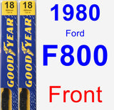 Front Wiper Blade Pack for 1980 Ford F800 - Premium