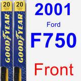 Front Wiper Blade Pack for 2001 Ford F750 - Premium