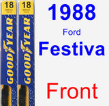 Front Wiper Blade Pack for 1988 Ford Festiva - Premium