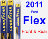 Front & Rear Wiper Blade Pack for 2011 Ford Flex - Premium