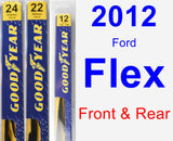 Front & Rear Wiper Blade Pack for 2012 Ford Flex - Premium