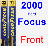 Front Wiper Blade Pack for 2000 Ford Focus - Premium