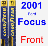 Front Wiper Blade Pack for 2001 Ford Focus - Premium