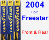 Front & Rear Wiper Blade Pack for 2004 Ford Freestar - Premium