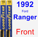 Front Wiper Blade Pack for 1992 Ford Ranger - Premium