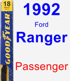 Passenger Wiper Blade for 1992 Ford Ranger - Premium