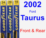 Front & Rear Wiper Blade Pack for 2002 Ford Taurus - Premium