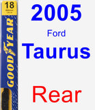 Rear Wiper Blade for 2005 Ford Taurus - Premium