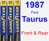 Front & Rear Wiper Blade Pack for 1987 Ford Taurus - Premium