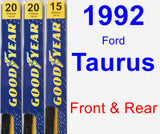 Front & Rear Wiper Blade Pack for 1992 Ford Taurus - Premium