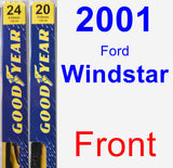 Front Wiper Blade Pack for 2001 Ford Windstar - Premium