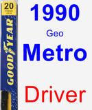 Driver Wiper Blade for 1990 Geo Metro - Premium