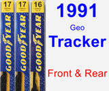 Front & Rear Wiper Blade Pack for 1991 Geo Tracker - Premium