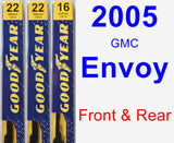 Front & Rear Wiper Blade Pack for 2005 GMC Envoy - Premium