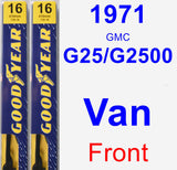 Front Wiper Blade Pack for 1971 GMC G25/G2500 Van - Premium