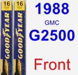 Front Wiper Blade Pack for 1988 GMC G2500 - Premium