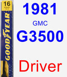 Driver Wiper Blade for 1981 GMC G3500 - Premium