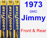 Front & Rear Wiper Blade Pack for 1973 GMC Jimmy - Premium