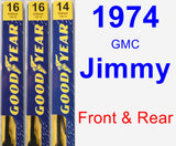 Front & Rear Wiper Blade Pack for 1974 GMC Jimmy - Premium