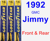 Front & Rear Wiper Blade Pack for 1992 GMC Jimmy - Premium