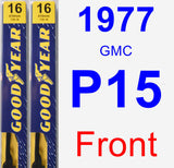 Front Wiper Blade Pack for 1977 GMC P15 - Premium