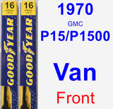 Front Wiper Blade Pack for 1970 GMC P15/P1500 Van - Premium