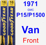 Front Wiper Blade Pack for 1971 GMC P15/P1500 Van - Premium