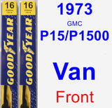 Front Wiper Blade Pack for 1973 GMC P15/P1500 Van - Premium