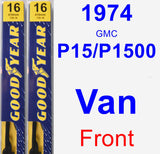 Front Wiper Blade Pack for 1974 GMC P15/P1500 Van - Premium