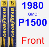 Front Wiper Blade Pack for 1980 GMC P1500 - Premium