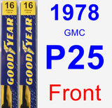 Front Wiper Blade Pack for 1978 GMC P25 - Premium