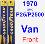 Front Wiper Blade Pack for 1970 GMC P25/P2500 Van - Premium