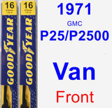 Front Wiper Blade Pack for 1971 GMC P25/P2500 Van - Premium