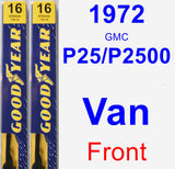 Front Wiper Blade Pack for 1972 GMC P25/P2500 Van - Premium