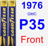 Front Wiper Blade Pack for 1976 GMC P35 - Premium