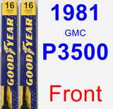 Front Wiper Blade Pack for 1981 GMC P3500 - Premium