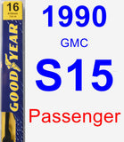 Passenger Wiper Blade for 1990 GMC S15 - Premium