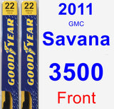 Front Wiper Blade Pack for 2011 GMC Savana 3500 - Premium