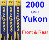 Front & Rear Wiper Blade Pack for 2000 GMC Yukon - Premium