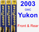 Front & Rear Wiper Blade Pack for 2003 GMC Yukon - Premium