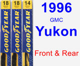 Front & Rear Wiper Blade Pack for 1996 GMC Yukon - Premium