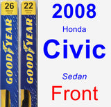 Front Wiper Blade Pack for 2008 Honda Civic - Premium