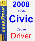 Driver Wiper Blade for 2008 Honda Civic - Premium