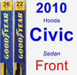 Front Wiper Blade Pack for 2010 Honda Civic - Premium