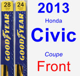 Front Wiper Blade Pack for 2013 Honda Civic - Premium
