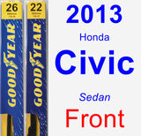 Front Wiper Blade Pack for 2013 Honda Civic - Premium