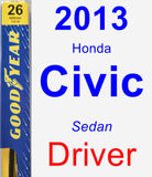 Driver Wiper Blade for 2013 Honda Civic - Premium
