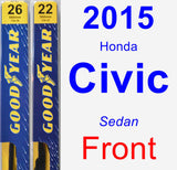 Front Wiper Blade Pack for 2015 Honda Civic - Premium