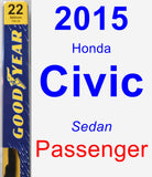 Passenger Wiper Blade for 2015 Honda Civic - Premium